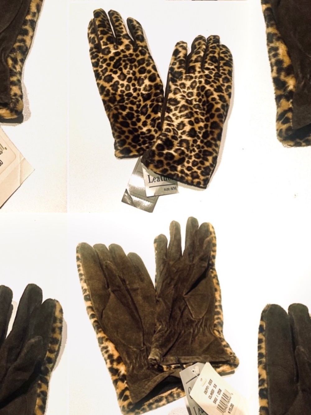 Bay Area Traders Vintage Leopard Print Gloves